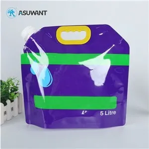 Plàstic de plàstic clar de 5 litres amb bossa de suport personalitzat a mida amb tapa