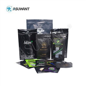 Ari ajustat Marajuana Thc Weed Herb Bag Bag Black Stand Up Bag Medical