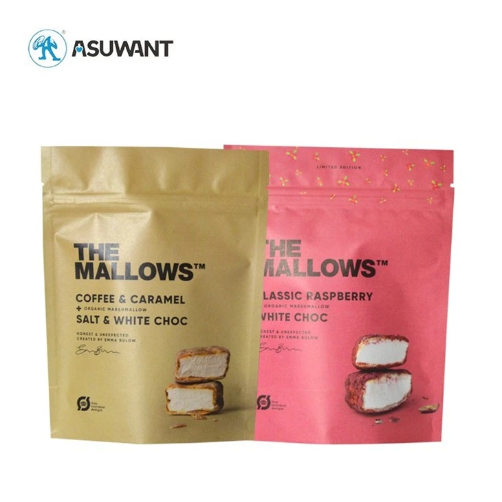 Chocolate Biscuit Zipper Stand Up Pouches Food Mylar Bags best