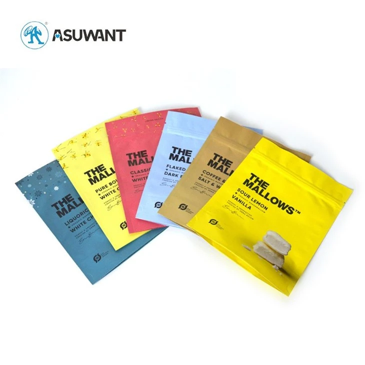 Chocolate Biscuit Zipper Stand Up Pouches Food Mylar Bags factory